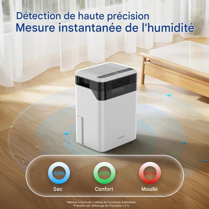 D¨¦shumidificateur ¨¦lectrique - CONOPU - 1700ml/j - 3 Modes - Timer 24h - Auto-D¨¦givrage - Pour 30m2