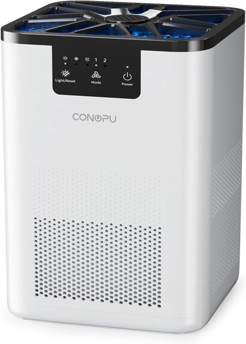 Purificateur d'Air - CONOPU - 3 Filtres - Aromath¨¦rapie - Pour Poils d'Animaux/Fum¨¦e - Veilleuse - ¨¦conome