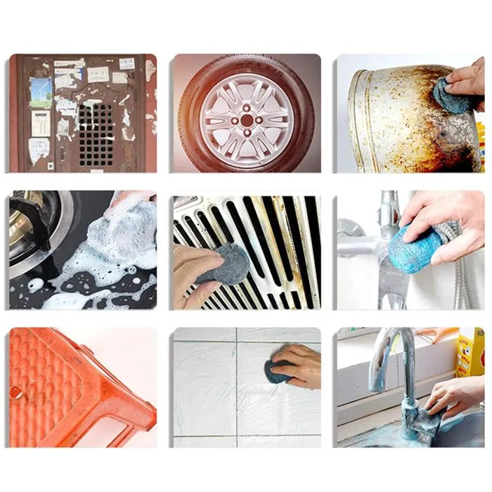 Tampons à récurer - Ulisem - Lot de 10 - Laine d'acier - Imprégnés de savon