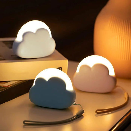 1 Pi¨¨ces Veilleuse Enfant LED Nuage, Veilleuse Bebe, Rechargeable 4 Intensit¨¦, Aide au Sommeil pour B¨¦b¨¦s et Enfants - Blanc