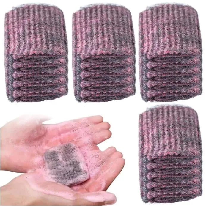 30Pièces Tampon Jex avec Savon,Tampons à récurer en Laine d'acier,Éponges à récurer,Tampons à récurer pré-savonnés pour Nettoyer