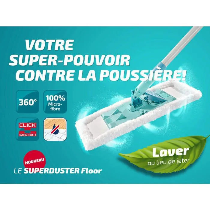 Balai serpillère Leifheit Profi XL Superduster 55517, balai à plat 42cm, lave sol avec housse idéal pour un nettoyage à sec