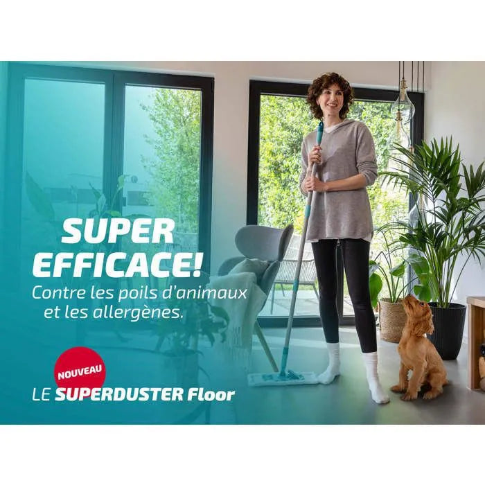 Balai serpillère Leifheit Profi XL Superduster 55517, balai à plat 42cm, lave sol avec housse idéal pour un nettoyage à sec