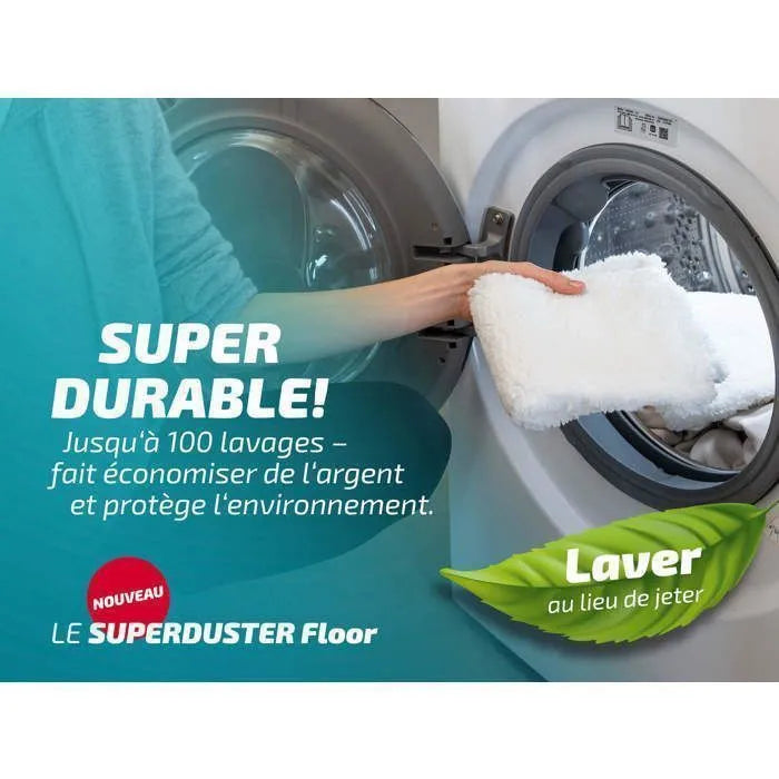 Balai serpillère Leifheit Profi XL Superduster 55517, balai à plat 42cm, lave sol avec housse idéal pour un nettoyage à sec