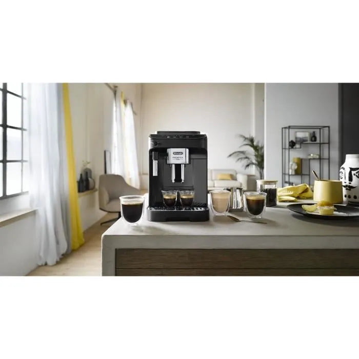 DELONGHI Machine à café avec broyeur - Magnifica Evo - 1,8L + 2 tasses + 2 verres + Pichet à lait + Filtre à eau + Détartrant