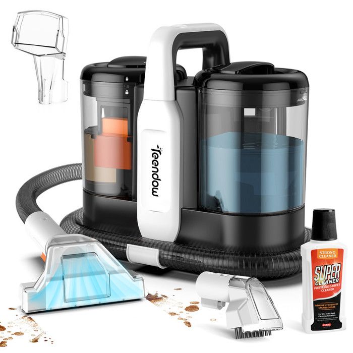 Nettoyeur d¨¦tacheur portable - 500W/15 Kpa/Tuyau 1,3M - Cordon d'alimentation 3M - R¨¦servoir 0,8L/1,5L - Aspirateur nettoyeur ¨¤ eau