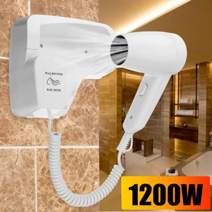 SèChe Cheveux Electrique Pour HôTel 1200w SéChoir Ventilateur SèChe-Linge Mural Salle De Bain AC220v