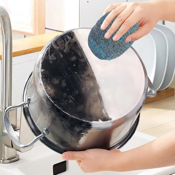 Tampons à récurer - Ulisem - Lot de 10 - Laine d'acier - Imprégnés de savon